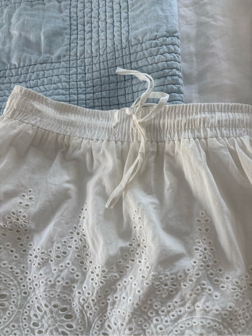 White Eyelet Tiered Midi Skirt - Women's - Picture 2 of 5